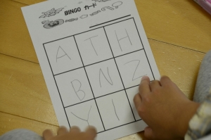 手作りシートでビンゴゲーム
