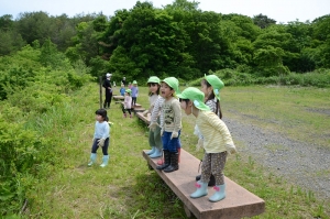 上の広場で「ヤッホー」