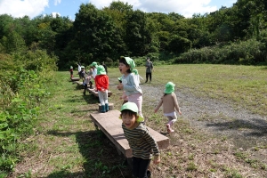 上の広場で「ヤッホー」