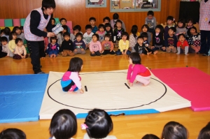 取組 ばらぐみ１歳児の豆力士