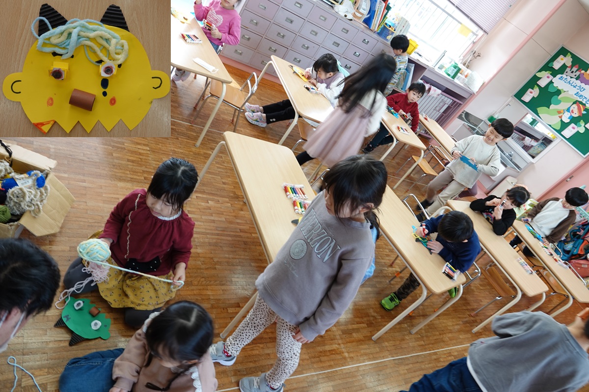 1月31日（水）ゆりぐみの「鬼のお面」製作