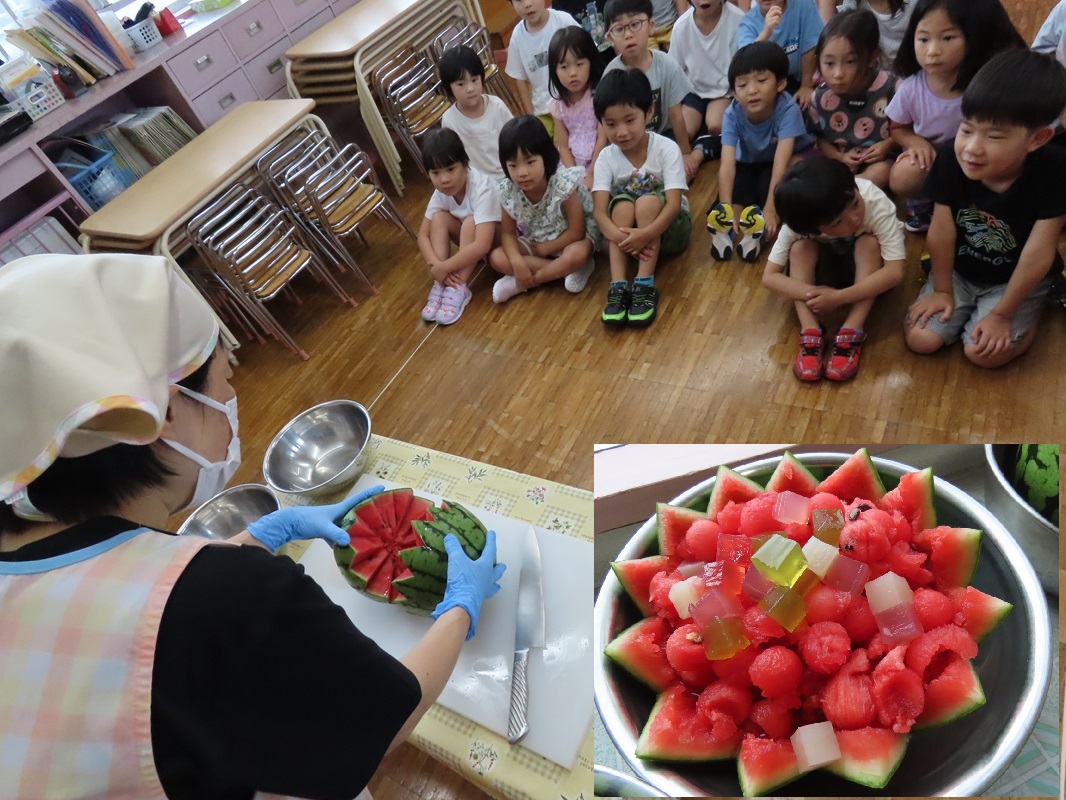 ８月６日（火） 年長組　カッティングパーラーフルーツ