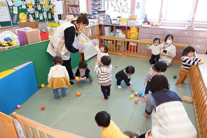 3月6日（月）つぼみぐみの玉入れ