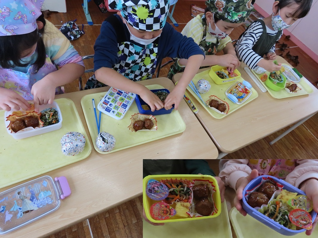 おかずも詰めてお弁当完成！