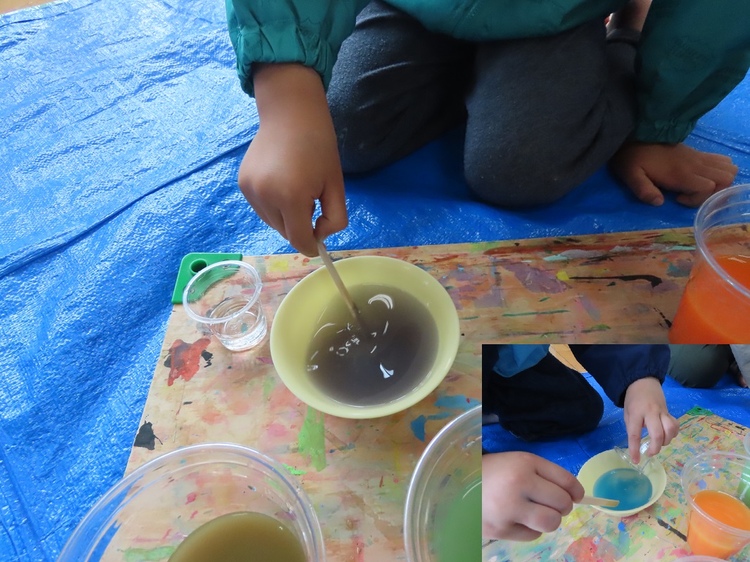 魔法の水を入れてよく混ぜると・・