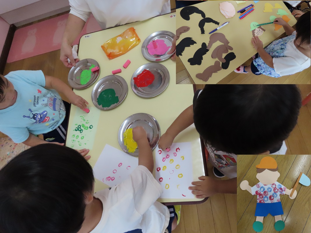 8月5日（月） ぼたん組 玄関壁面製作