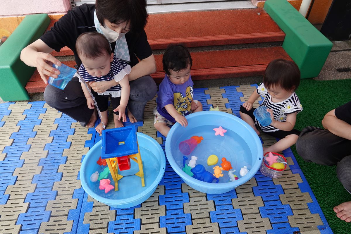 8月8日（木）つぼみぐみ初めての水遊び