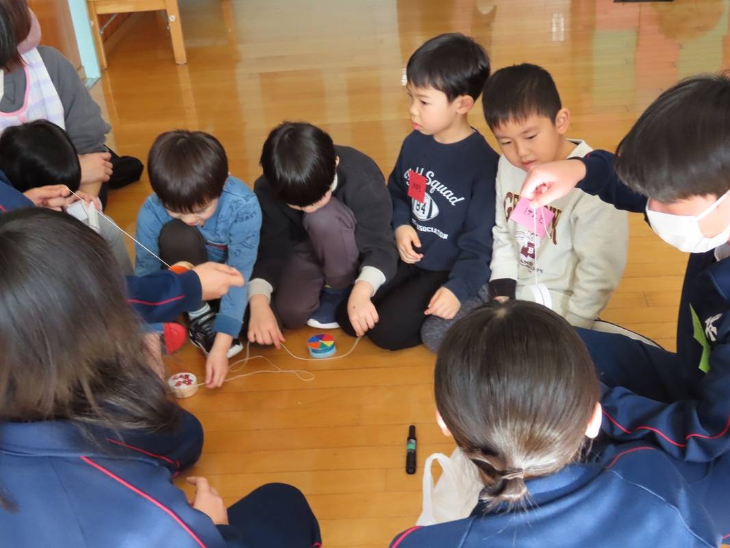 見附中学生来園