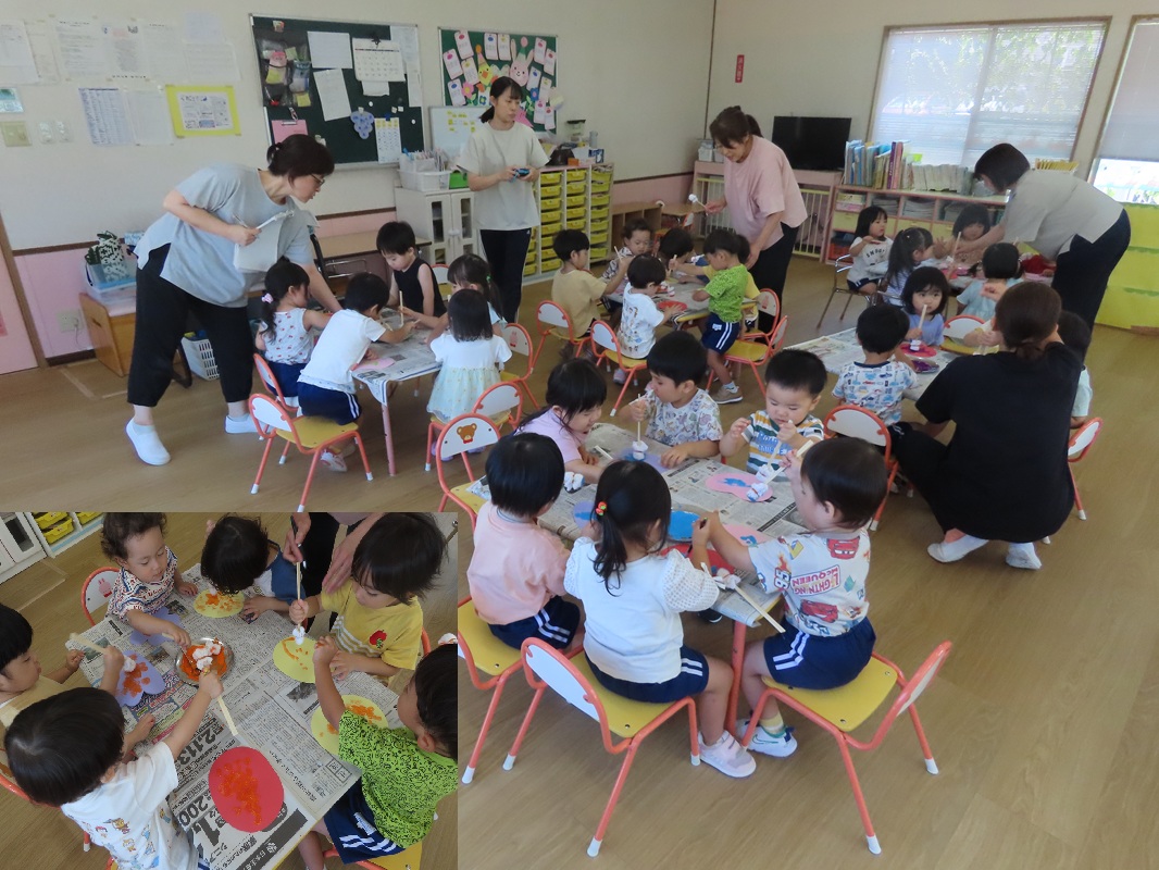 7月31日（木） ぼたん組 玄関壁面製作