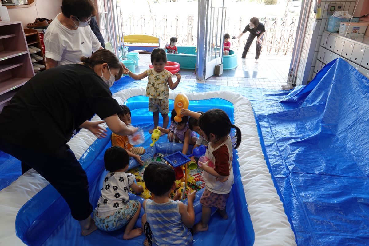 8月22日（火）ぼたんぐみの水遊び終了